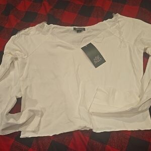 ❤️10/$16 New Cropped Long Sleeve White Women's Top